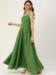 Picture of Cotton & Georgette & Net Dark Olive Green Readymade Gown