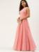 Picture of Cotton & Georgette & Net Dark Salmon Readymade Gown