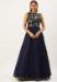 Picture of Georgette & Organza Medium Blue Readymade Gown