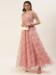 Picture of Statuesque Georgette & Organza Pink Readymade Gown
