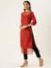 Picture of Cotton & Organza Fire Brick Kurtis And Tunic