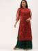 Picture of Good Looking Cotton & Organza Red Kurtis And Tunic