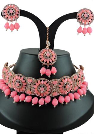 Picture of Wonderful Light Coral Necklace Set