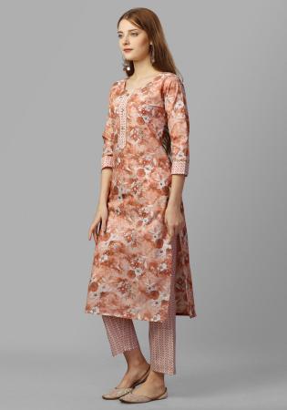 Picture of Charming Cotton Rosy Brown Kurtis & Tunic