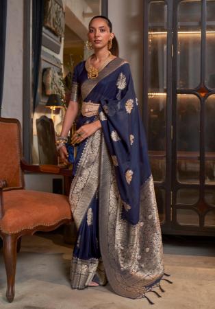 Picture of Sightly Georgette Navy Blue Saree