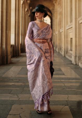 Picture of Good Looking Silk Plum Saree