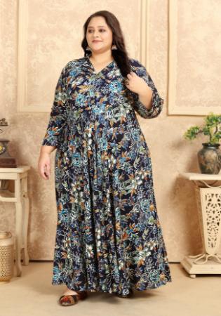 Picture of Graceful Rayon Dark Slate Grey Readymade Gown