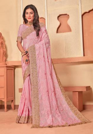 Picture of Statuesque Silk Pale Violet Red Saree