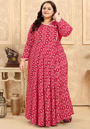 Picture of Graceful Rayon Light Coral Kurtis & Tunic