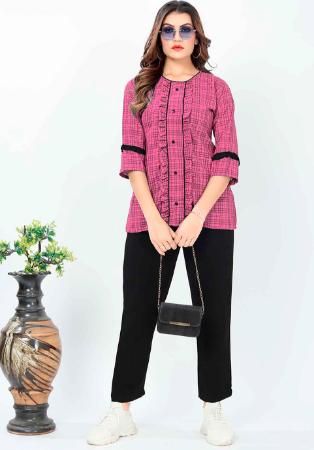 Picture of Comely Cotton Hot Pink Kurtis & Tunic
