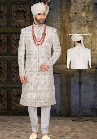 Picture of Enticing Silk Off White Sherwani