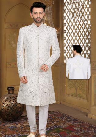 Picture of Superb Silk Off White Sherwani