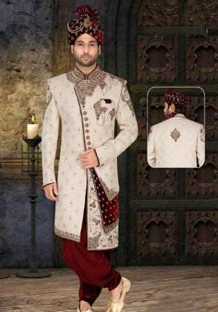 Picture of Amazing Georgette Thistle Sherwani
