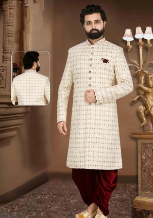 Picture of Charming Georgette Linen Sherwani