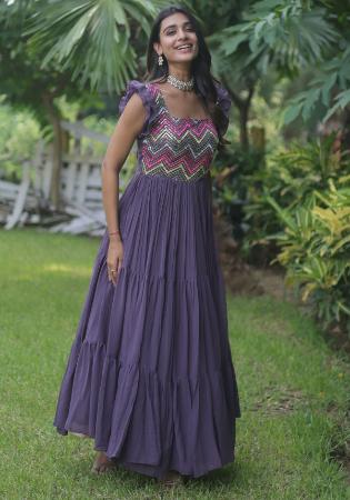 Picture of Magnificent Georgette Dark Slate Grey Readymade Gown