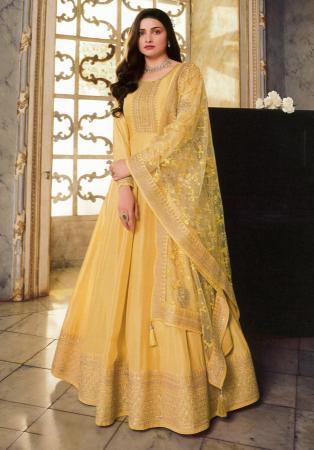 Picture of Beauteous Georgette Khaki Anarkali Salwar Kameez