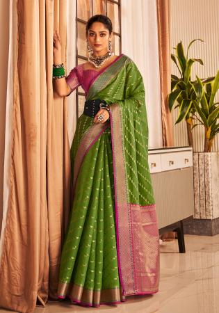 Picture of Appealing Silk Dark Green Saree