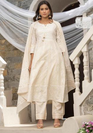 Picture of Magnificent Cotton Beige Readymade Salwar Kameez
