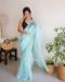 Picture of Taking Organza Light Blue Saree