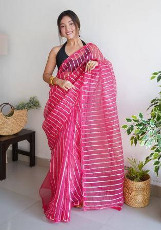 Picture of Fascinating Organza Pale Violet Red Saree