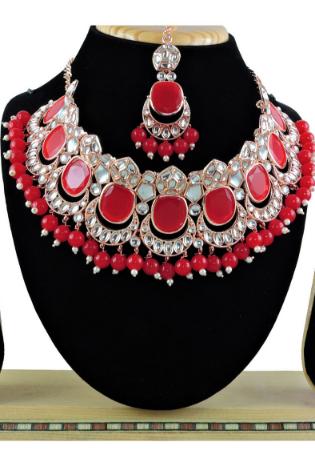 Picture of Charming Fire Brick Necklace Set
