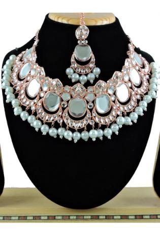 Picture of Amazing Light Steel Blue Necklace Set