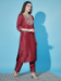 Picture of Cotton & Silk Indian Red Readymade Salwar Kameez