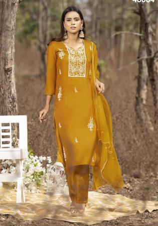 Picture of Sublime Chiffon Golden Rod Readymade Salwar Kameez