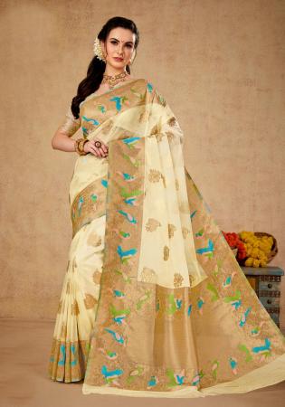 Picture of Gorgeous Organza Floral White Saree