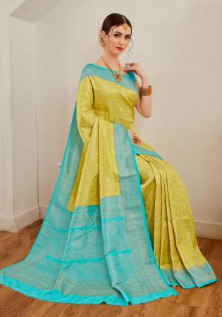 Picture of Radiant Silk Yellow Green Saree