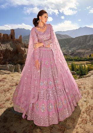 Picture of Amazing Georgette & Net Rosy Brown Lehenga Choli