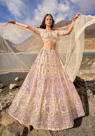 Picture of Well Formed Georgette & Net Rosy Brown Lehenga Choli