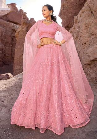Picture of Bewitching Georgette & Net Light Coral Lehenga Choli