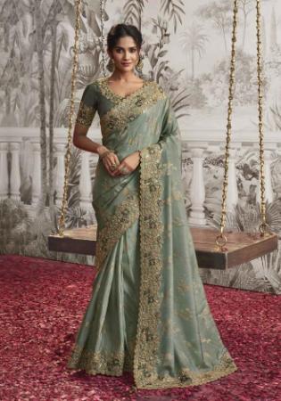 Picture of Sightly Georgette Dim Gray Saree