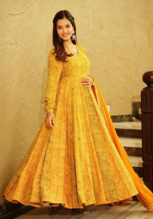 Picture of Bewitching Georgette Coral Readymade Gown
