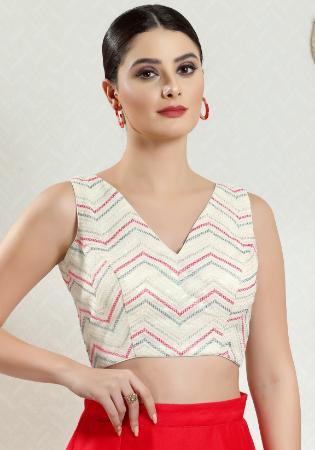 Picture of Sightly Silk Off White Designer Blouse