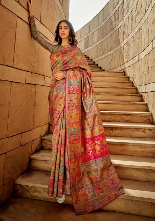 Picture of Comely Silk Indian Red Saree