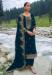 Picture of Lovely Chiffon Navy Blue Straight Cut Salwar Kameez