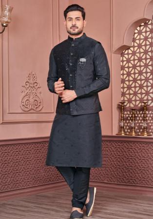 Picture of Comely Silk Black Kurtas