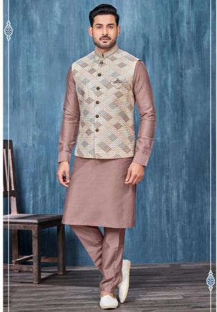 Picture of Statuesque Silk Rosy Brown Kurtas