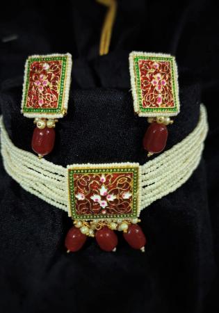 Picture of Gorgeous Maroon Necklace Set