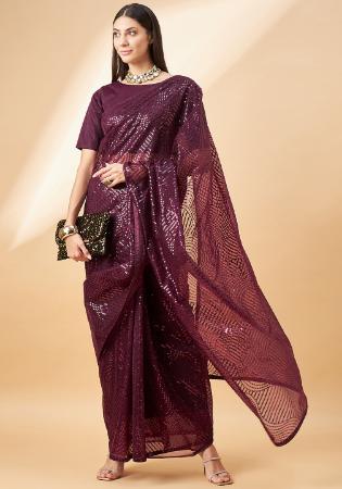 Picture of Graceful Georgette Dark Olive Green Saree