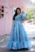 Picture of Magnificent Silk Steel Blue Readymade Gown