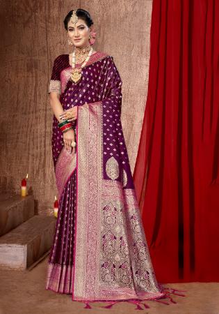 Picture of Stunning Silk Purple Saree