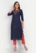 Picture of Rayon & Cotton & Silk Navy Blue Kurtis And Tunic