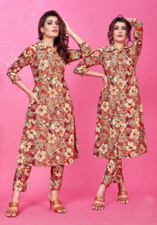 Picture of Bewitching Rayon Indian Red Kurtis & Tunic