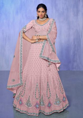 Picture of Exquisite Georgette & Net Rosy Brown Lehenga Choli
