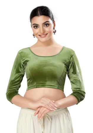 Picture of Comely Organza Dark Olive Green Designer Blouse