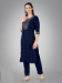 Picture of Classy Cotton Navy Blue Readymade Salwar Kameez