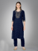 Picture of Classy Cotton Navy Blue Readymade Salwar Kameez
